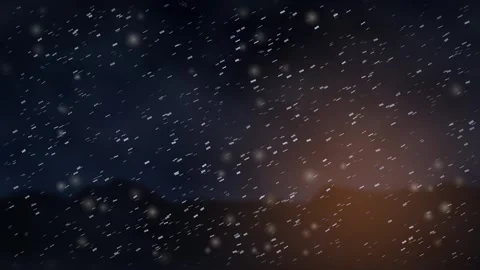 Heavy Snowfall at Night with Blurry Background Motion Graphics Видео 347965636