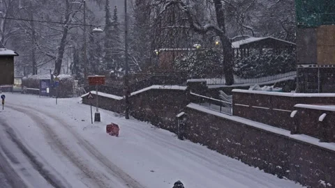 Heavy snowfall in Oslo Stock Footage 268012737