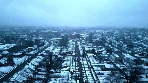 Heavy Snowfall Over City Stock Footage 330033605