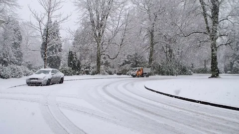 Heavy Snowfall in Slow Motion Vídeo Stock 84896377