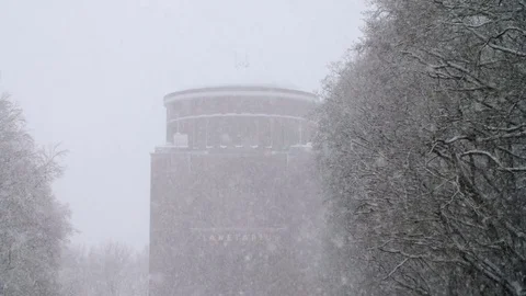 Heavy Snowfall in Slow Motion Stock Footage 84903411