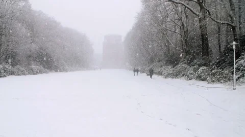 Heavy Snowfall in Slow Motion Stock Footage 84904939