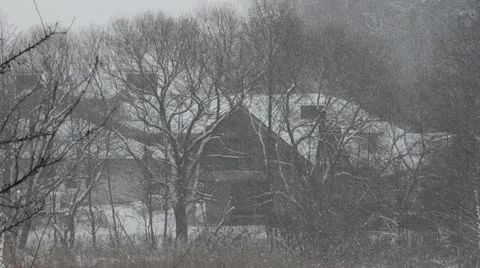 Heavy snowfall (storm) Video stock 21434877