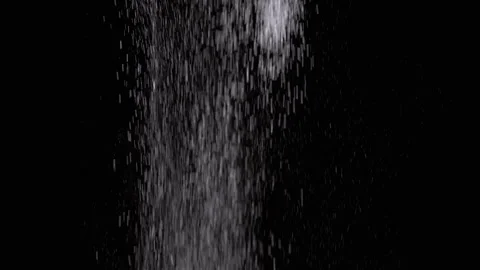 Heavy Snowfall, Stream of Falling Particles in Empty Space on Black Background Stock Footage 253583407