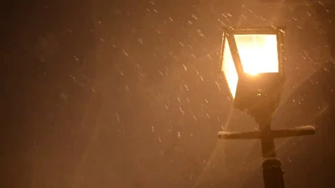 Heavy Snowing Night Stock Footage 69102318