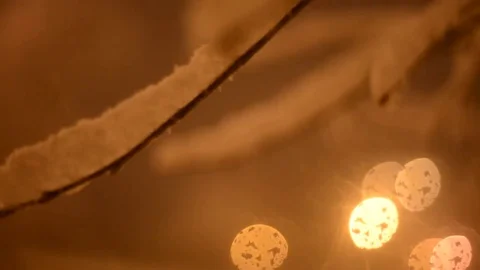 Heavy Snowing Night Stock Footage 69102452