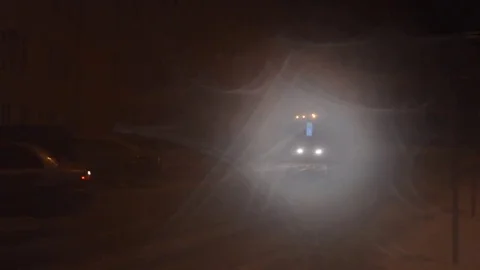 Heavy Snowing Night Stock Footage 69102611