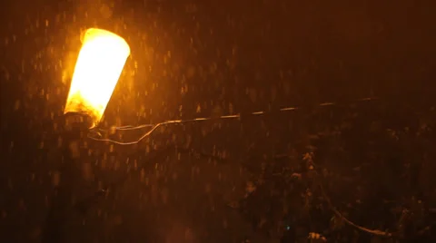 Heavy Snowy Night Stock Footage 34648873