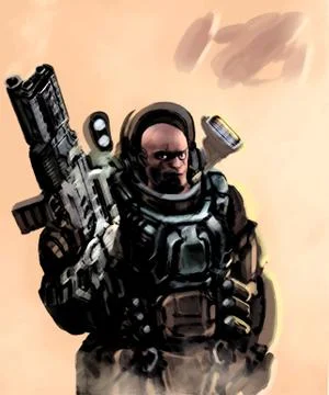 Heavy Space Marine Illustrazione stock