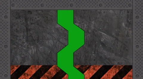 Heavy steel door with frame - opens and closes - green screen Video stock 33735021