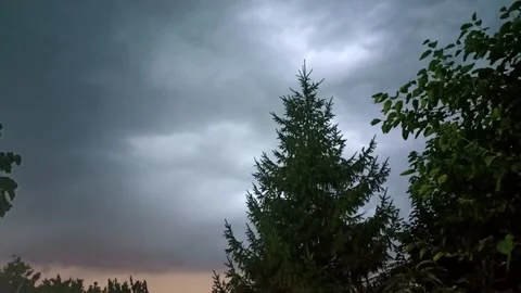 Heavy storm background, storm in dark sky, storm with wind Stock Footage 342320286