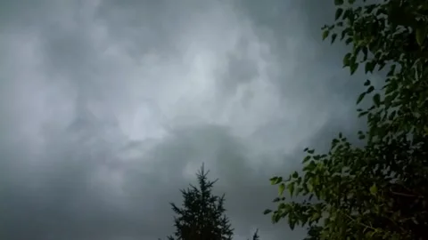 Heavy storm background, storm in dark sky, storm with wind Stock Footage 342320332