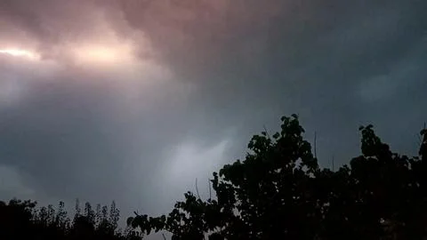 Heavy storm background, storm in dark sky, storm with wind Stock Photos
