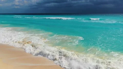 Heavy storm clouds over the caribbean sea Stock Footage 154608429