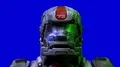 Heavy suit hi-tec future soldier head 3D animation turn around blue screen 4k or 4k+ Resolution