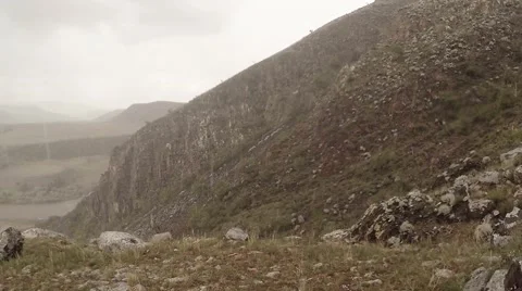 Heavy summer rain in deep Mongolian mountains close up Stock Footage 57405641