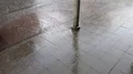 Heavy summer rain on footway in city area 4k or 4k+ Resolution