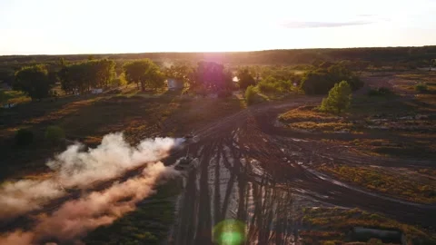 Heavy tanks in the field Video stock 255101141