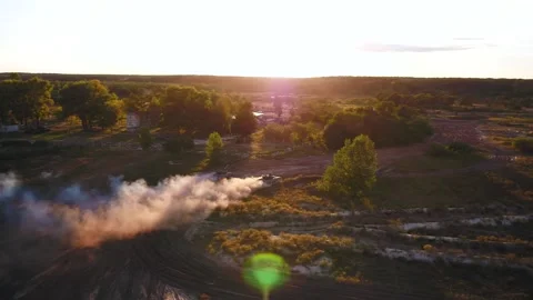 Heavy tanks in the field Video stock 255178720