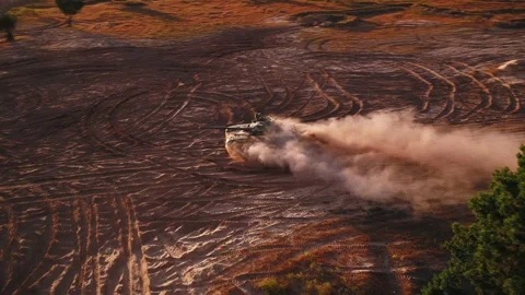 Heavy tanks in the field Stock Footage 255182283