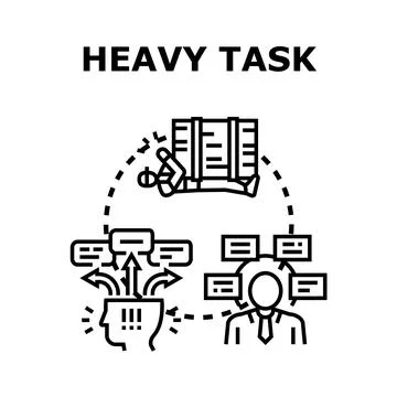 Heavy task concept involving problem solving and management Stock Illustration