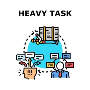 Heavy task concept involving problem solving and management Stock Illustration