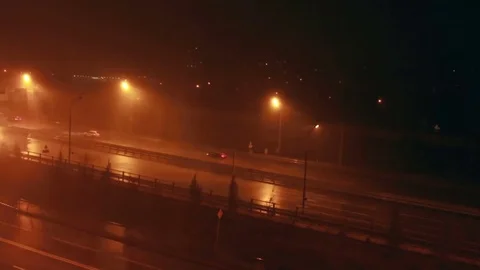 Heavy  thunderstorm in the city. Stock Footage 71534844
