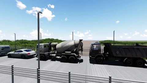 Heavy traccif in bridge Video stock 83662773