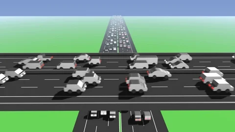 Heavy traffic bridge looping Stock Footage 127203080