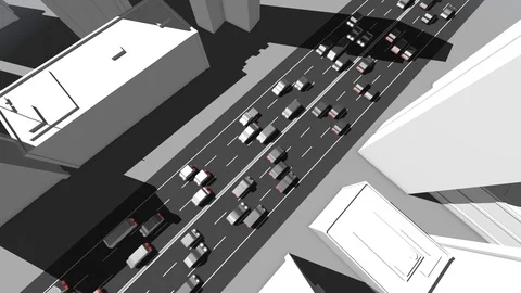 Heavy traffic city looping Stock Footage 127409164