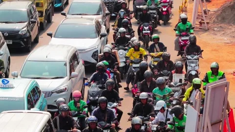Heavy traffic clogs Stock Footage 344776978