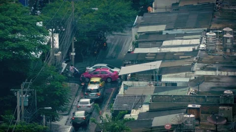 Heavy Traffic In Developing Country Stock Footage 66348135