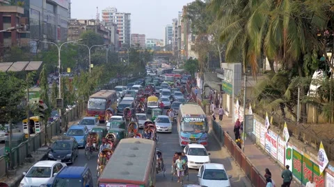 Heavy Traffic in Dhaka Stock Footage 246293763