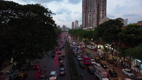 Heavy traffic in the evening. Mumbai, India Stock Footage 135825853