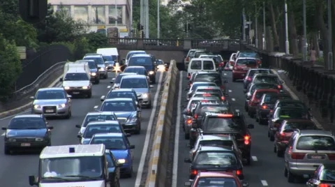 Heavy Traffic On Freeway Stock-Footage 1183319