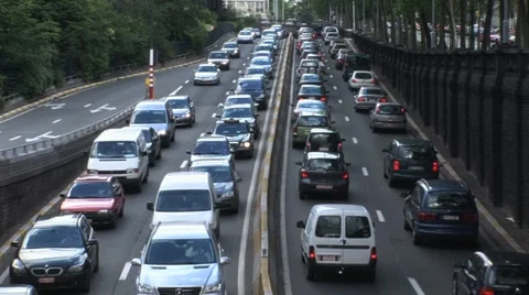 Heavy Traffic Gridlock On Freeway Stock-Footage 1183833