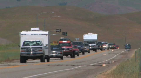 Heavy Traffic on Highway Stock Footage 334209
