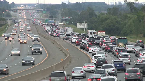 Heavy traffic on the highway Stock Footage 37070266