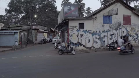 Heavy traffic at an intersection in India. Video stock 295911899