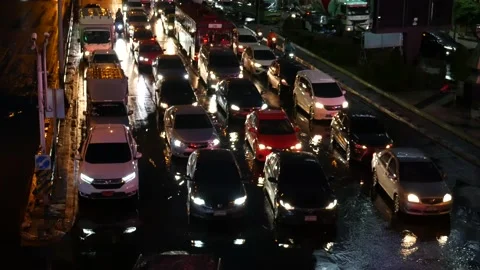 Heavy traffic jam Stock Footage 163190205