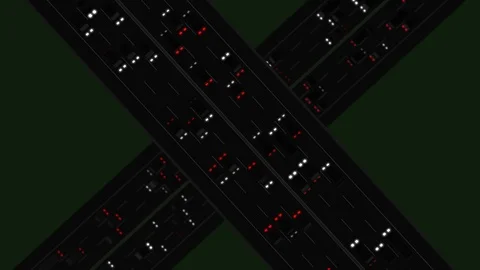 Heavy traffic night looping Stock Footage 127422341