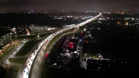 Heavy traffic at night time lapse Stock Footage 168819340