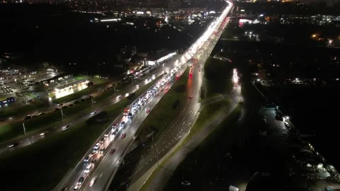Heavy traffic at Vilnius, Lithuania Stock Footage 168819291