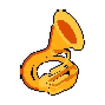 Heavy tuba pixel art vector illustration Stock Illustration