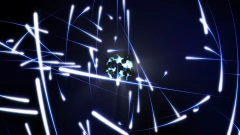 Heavy Uranium Atom Electrons Orbit Around Nucleus Science Concept Stock Footage 125069516