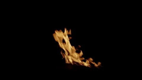 Heavy Volume Ground Fire VFX Overlay on black screen Stock Footage 325427970
