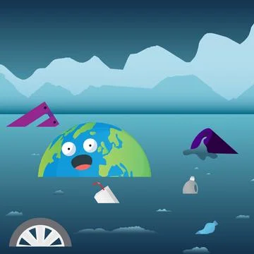 Heavy water pollution Stock Illustration