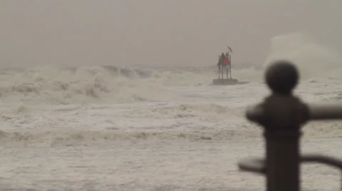 Heavy Waves and a rough Hurricane Stock-Footage 55215328