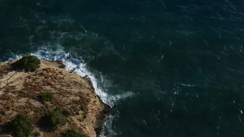 Heavy Waves Beach from Benidorm, Spain Stock Footage 199418757