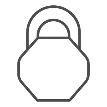 Heavy weight icon. Thin linear heavy weight outline icon isolated on white Stock Illustration